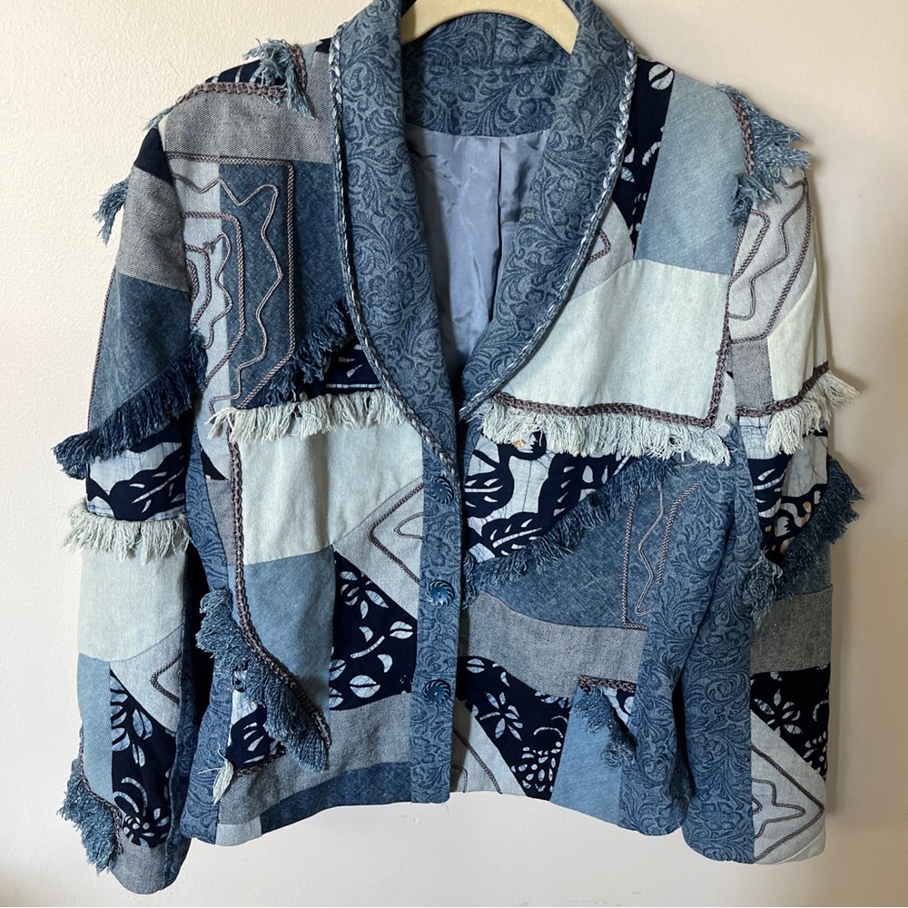 Lim's Denim Patchwork Lined Jacket Size M - image 1
